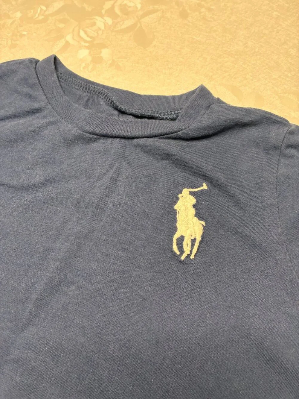 Ralph Lauren Navy T-Shirt with White Pony Logo Boy’s Size 18M